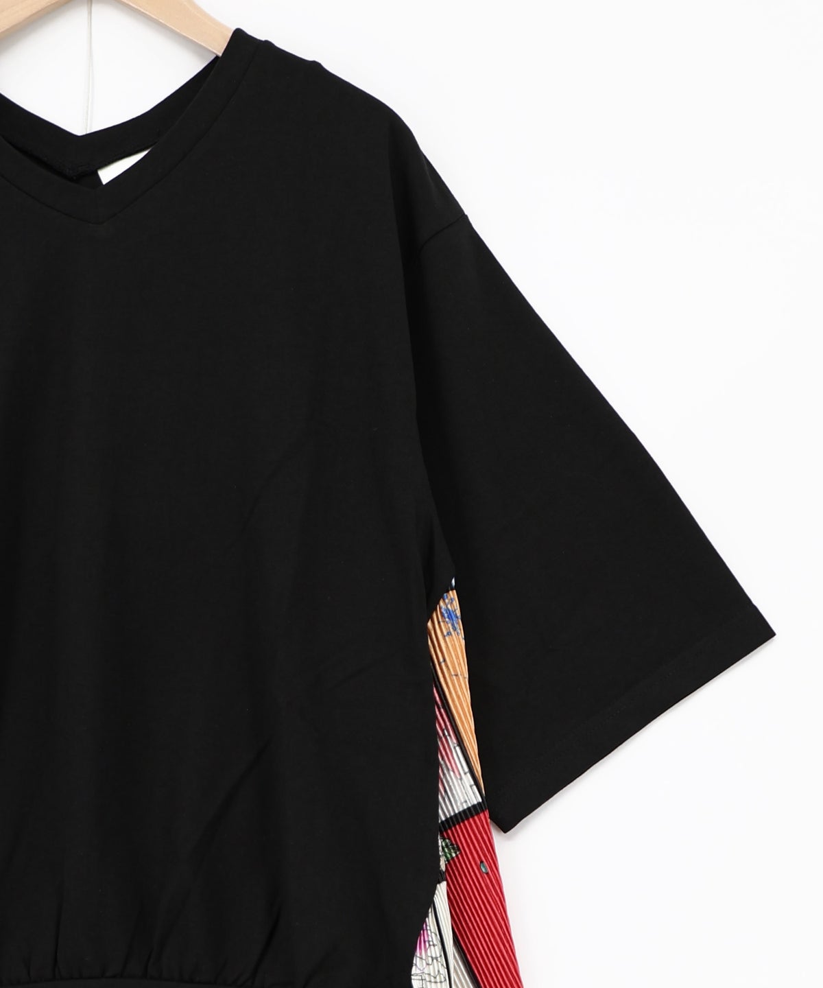 アートコラージュ柄プリーツ切替 接触冷感プルオーバー-17