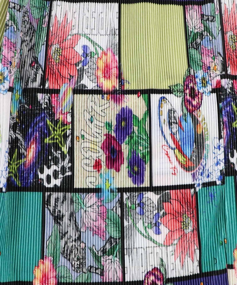 アートコラージュ柄プリーツパンツ-8