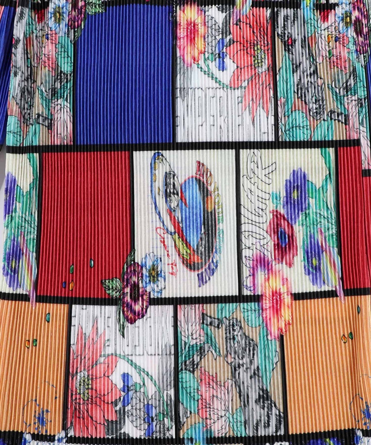 アートコラージュ柄プリーツパンツ-10