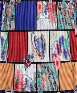 アートコラージュ柄プリーツパンツ-10