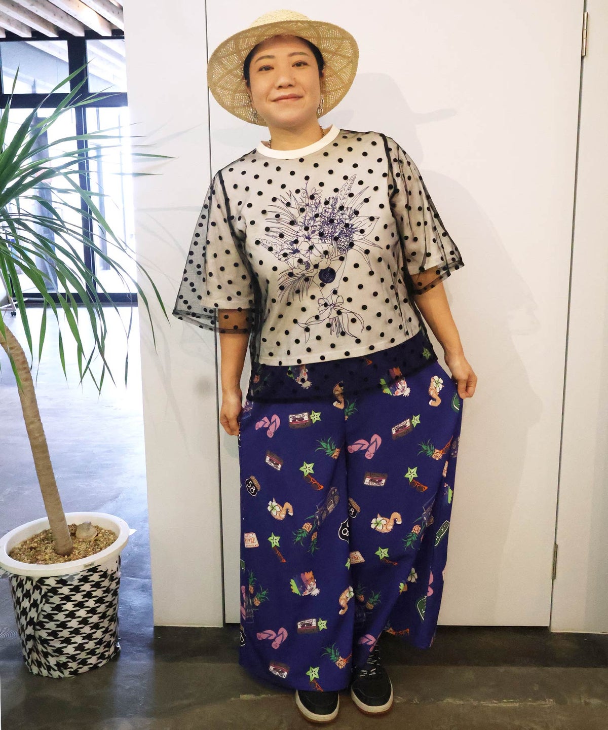 仲宗根泉(HY)コラボ チュール重ね花束プリントTシャツ-2