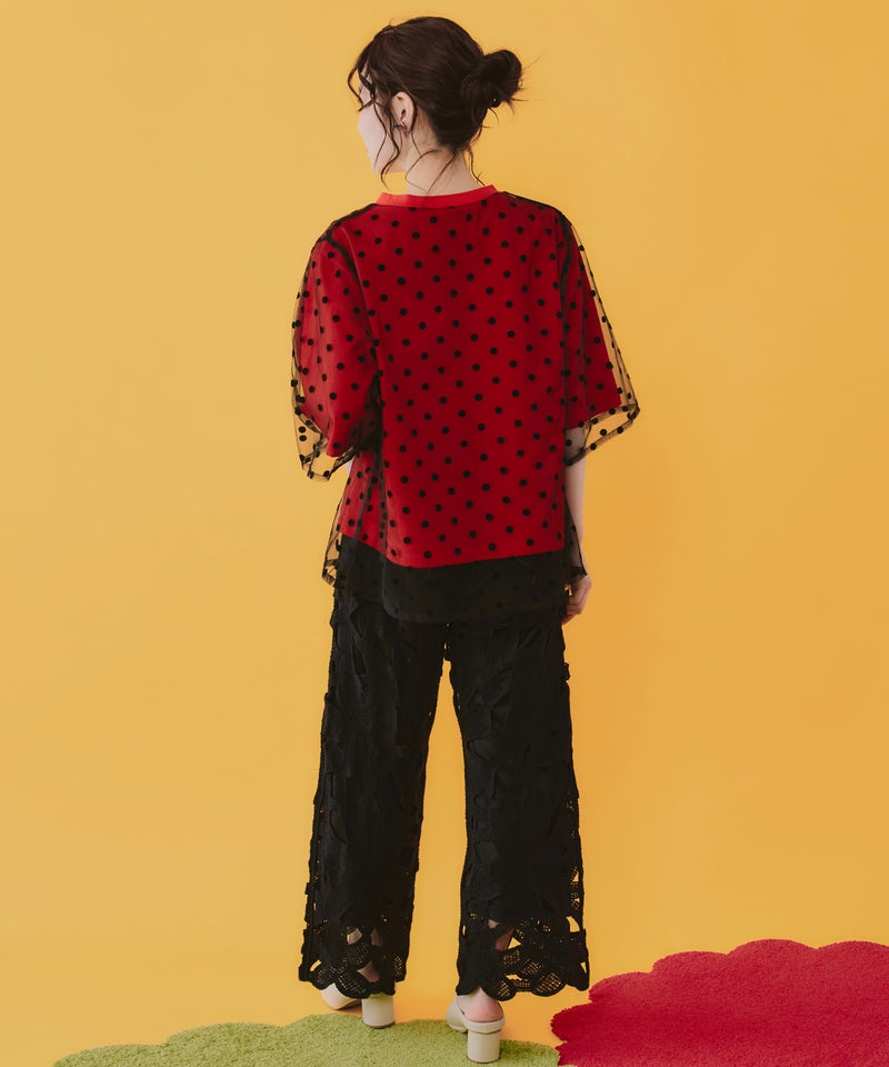 仲宗根泉(HY)コラボ チュール重ね花束プリントTシャツ-11