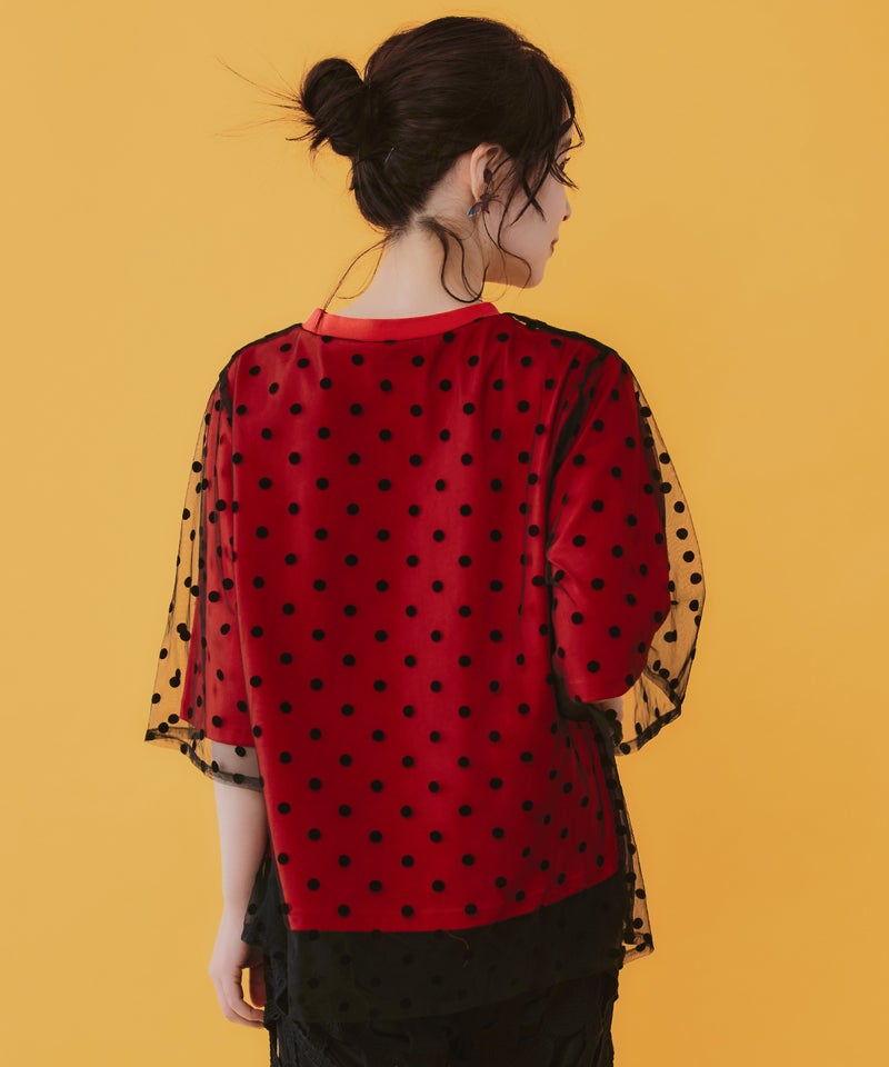 仲宗根泉(HY)コラボ チュール重ね花束プリントTシャツ-12