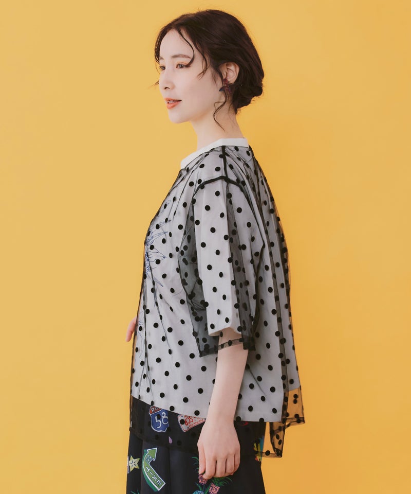 仲宗根泉(HY)コラボ チュール重ね花束プリントTシャツ-16