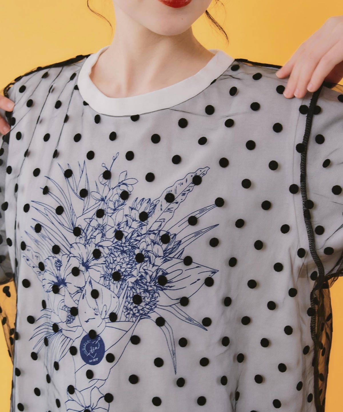 仲宗根泉(HY)コラボ チュール重ね花束プリントTシャツ-19