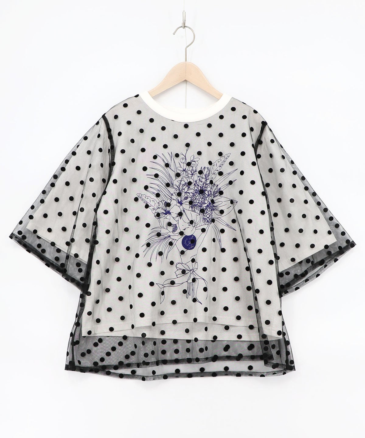 仲宗根泉(HY)コラボ チュール重ね花束プリントTシャツ-21