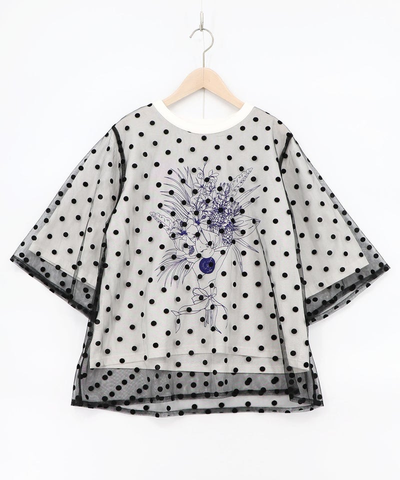 仲宗根泉(HY)コラボ チュール重ね花束プリントTシャツ-21