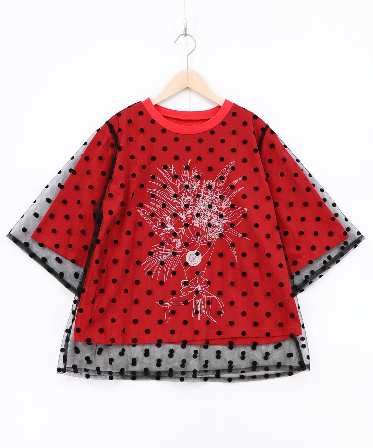 仲宗根泉(HY)コラボ チュール重ね花束プリントTシャツ-23