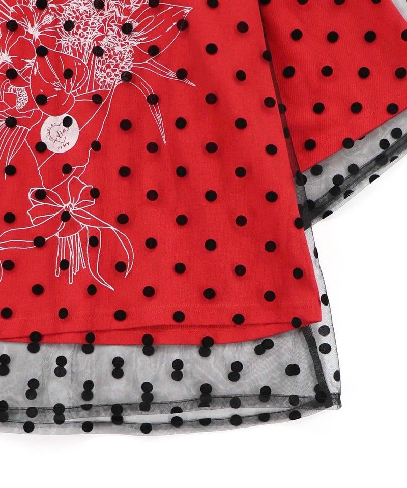 仲宗根泉(HY)コラボ チュール重ね花束プリントTシャツ-27