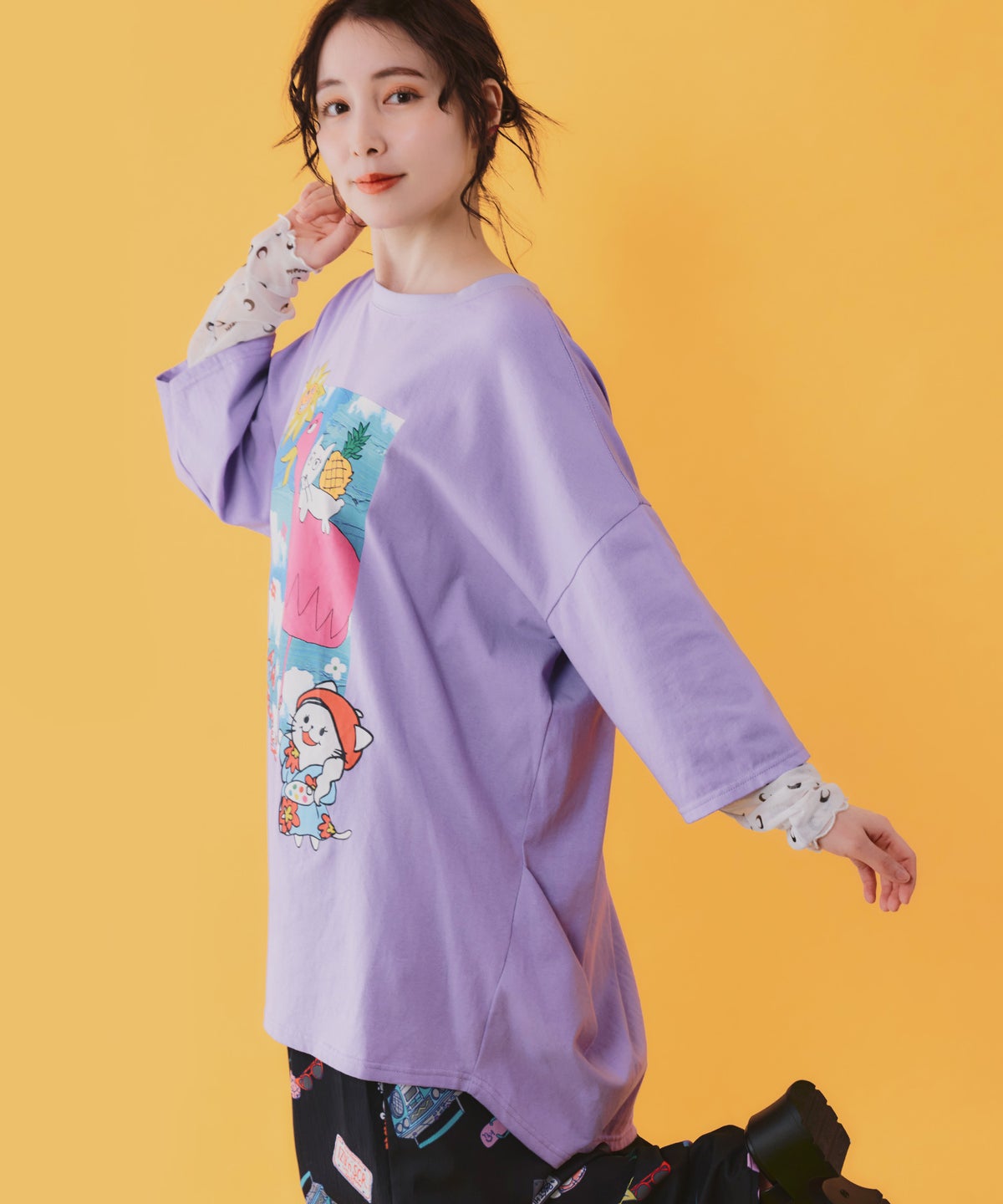 仲宗根泉(HY)コラボ 描き下ろしレイヤード風チュニック-8