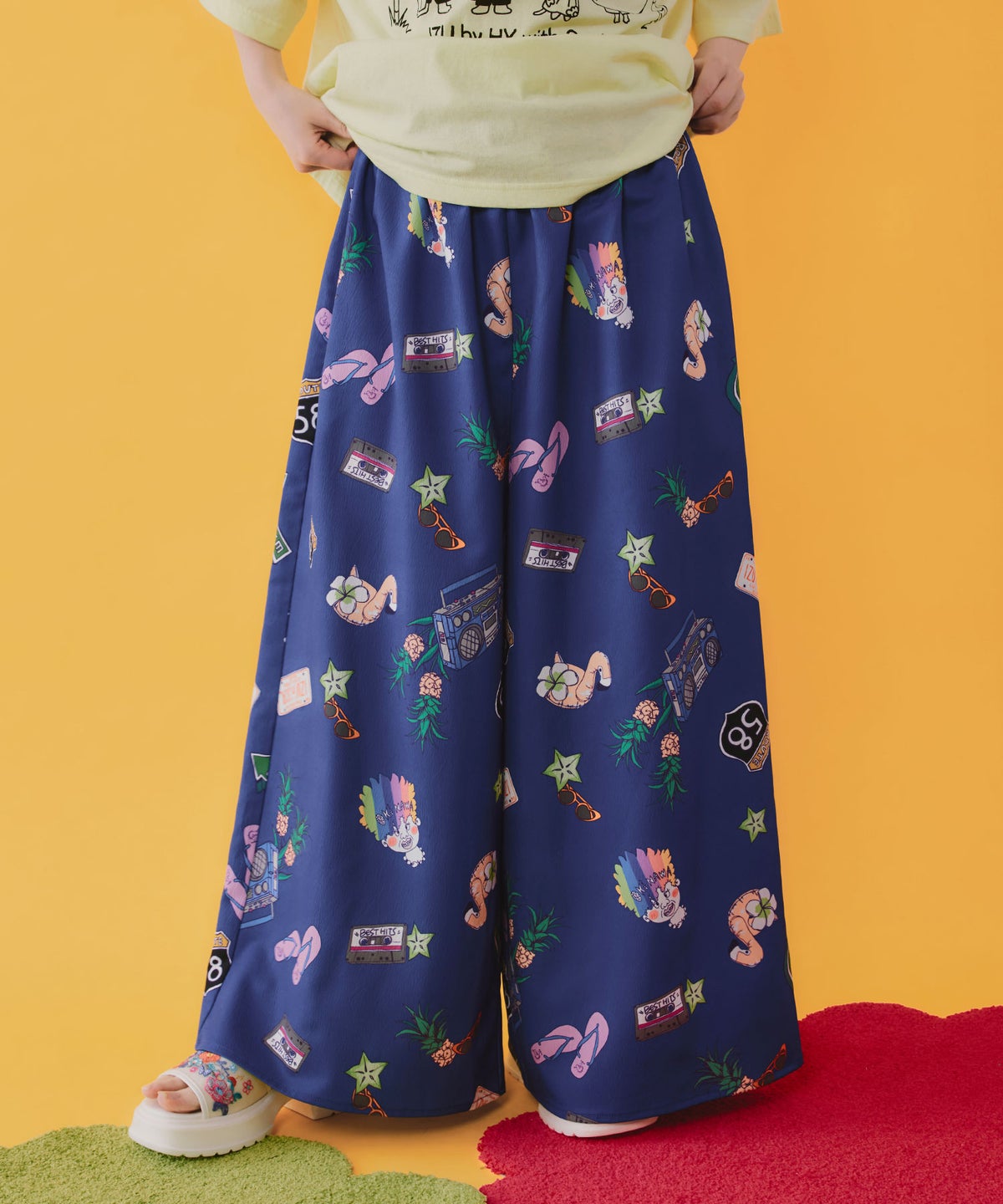 仲宗根泉(HY)コラボ アメリカン風ポップ総柄パンツ-1