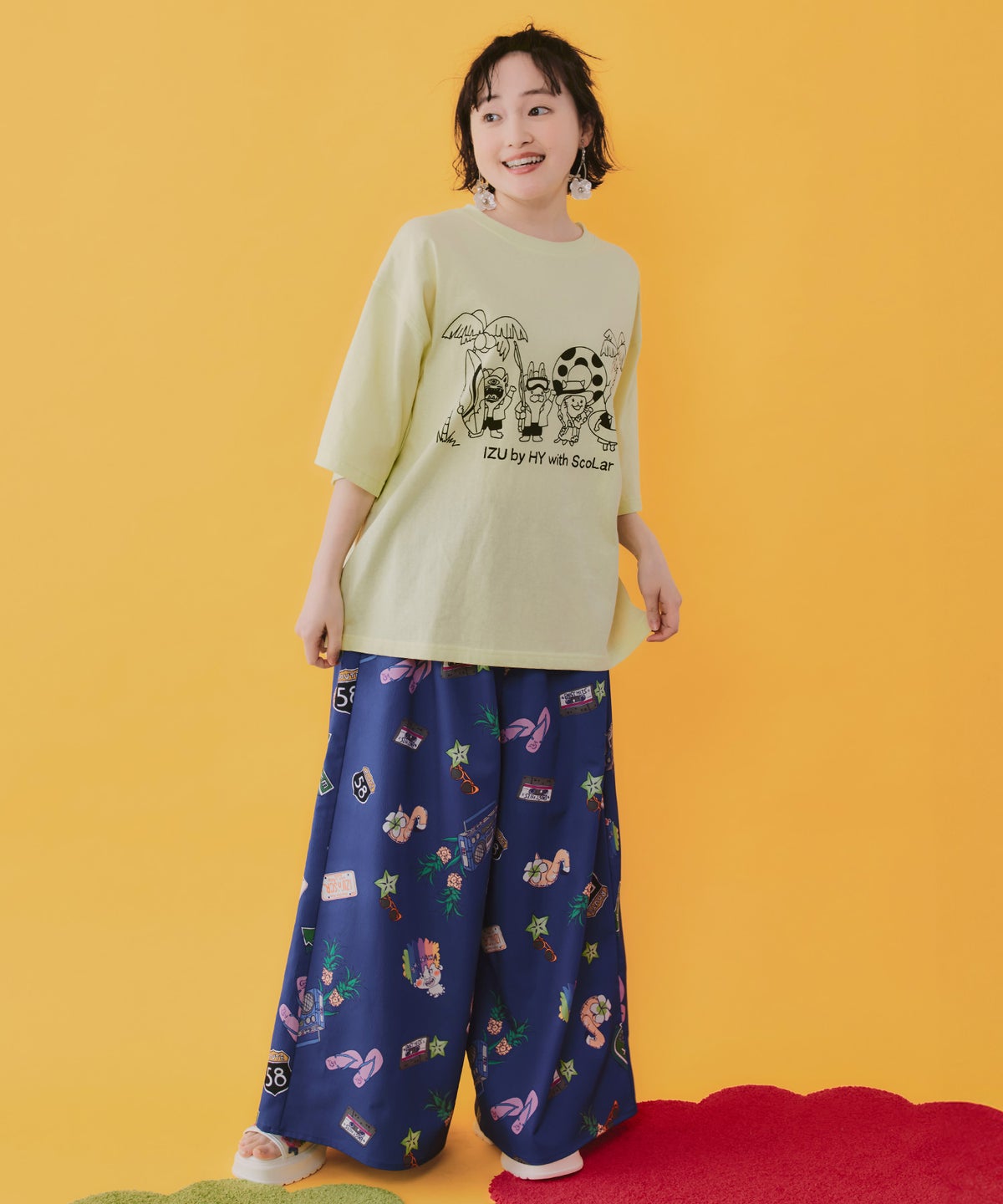 仲宗根泉(HY)コラボ アメリカン風ポップ総柄パンツ-2