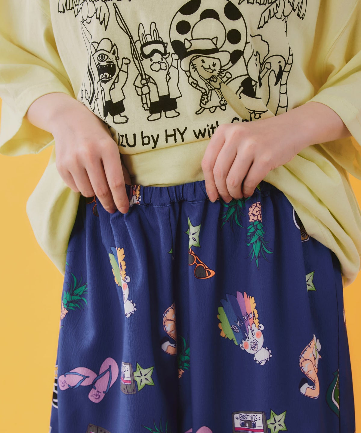 仲宗根泉(HY)コラボ アメリカン風ポップ総柄パンツ-5