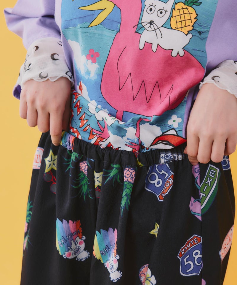 仲宗根泉(HY)コラボ アメリカン風ポップ総柄パンツ-13