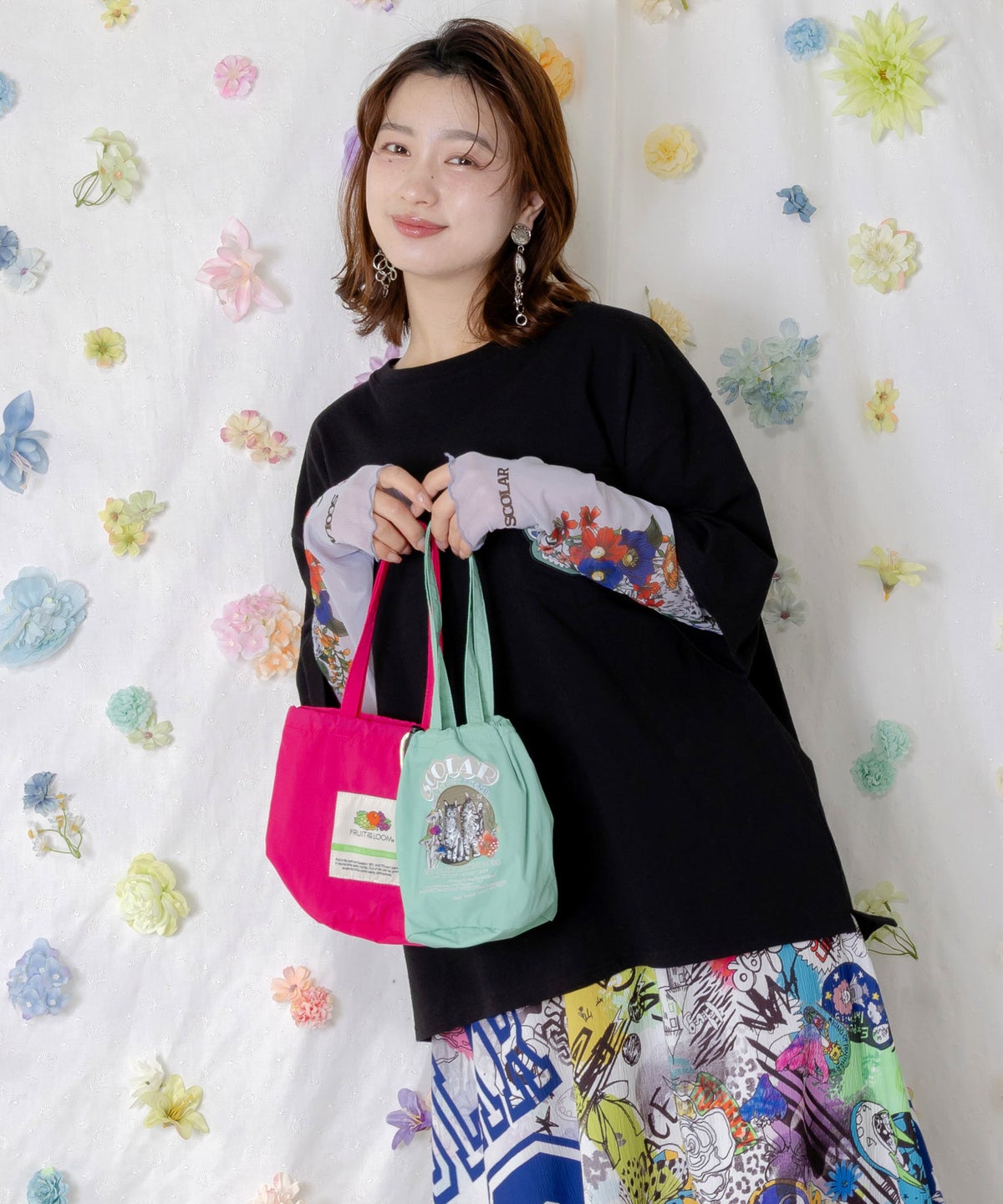 FRUIT OF THE LOOM×ScoLarコラボ ナイロンミニバッグ-5