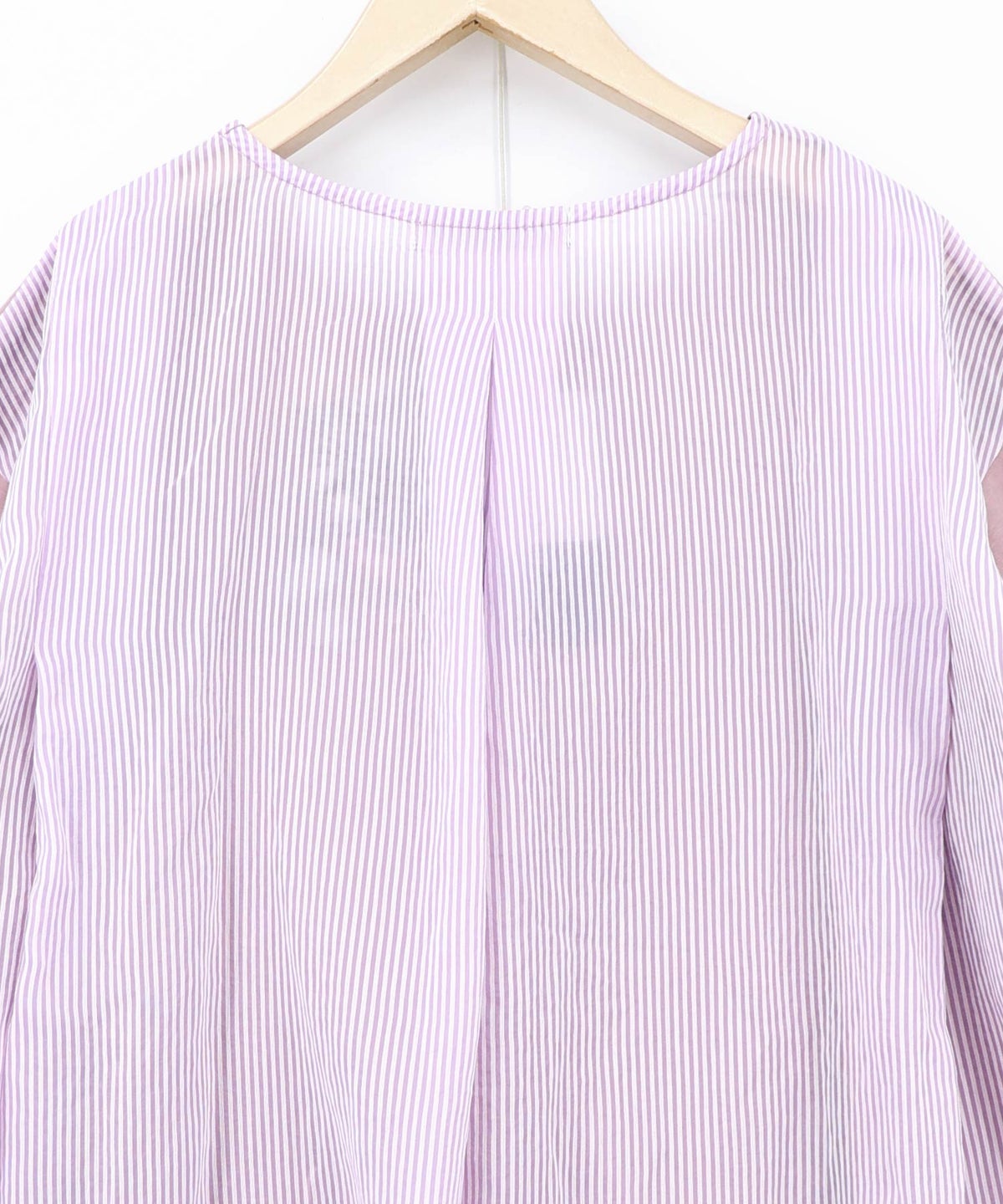 ストライプ×シフォン×天竺 異素材刺繍Tシャツ-21