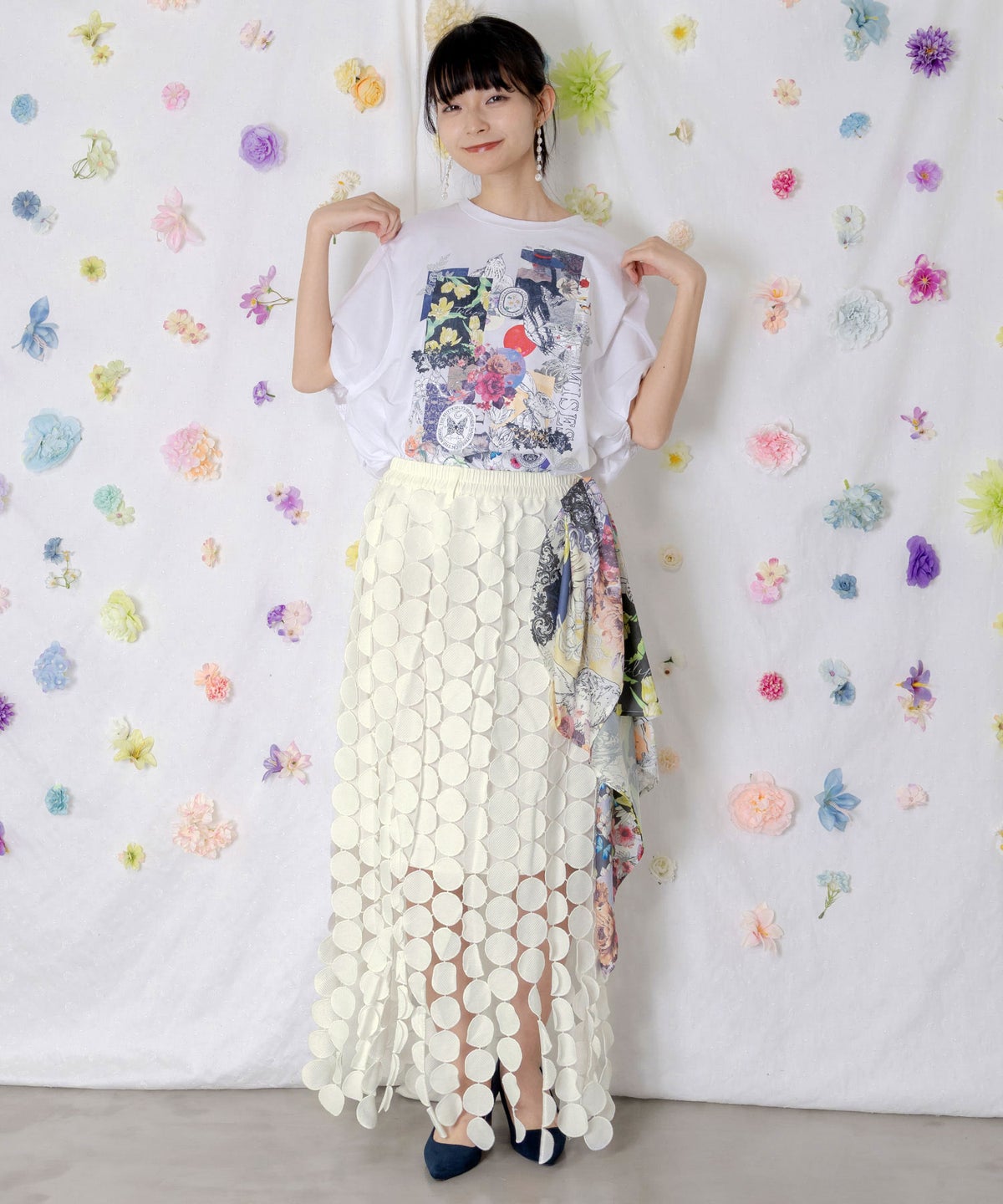 巻きスカート付き サークルレーススカート-2