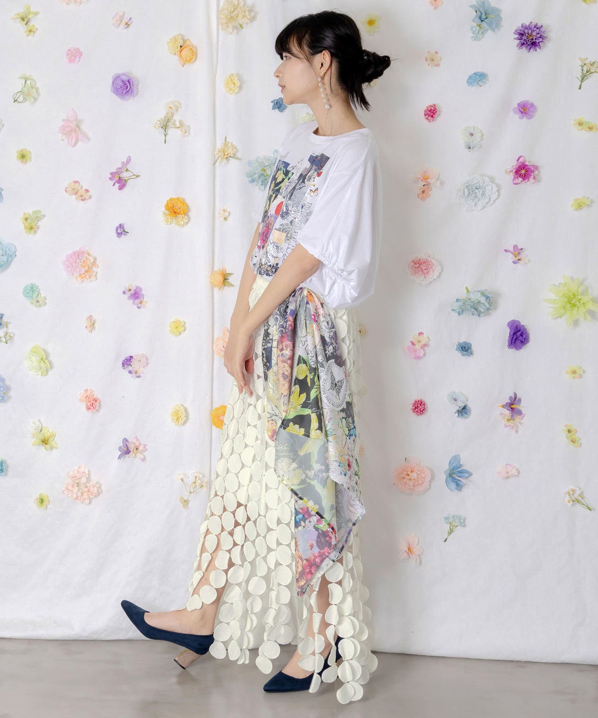 巻きスカート付き サークルレーススカート-3