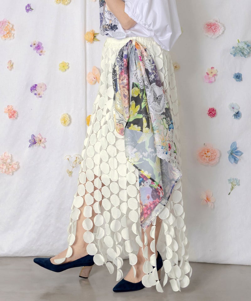 巻きスカート付き サークルレーススカート-4