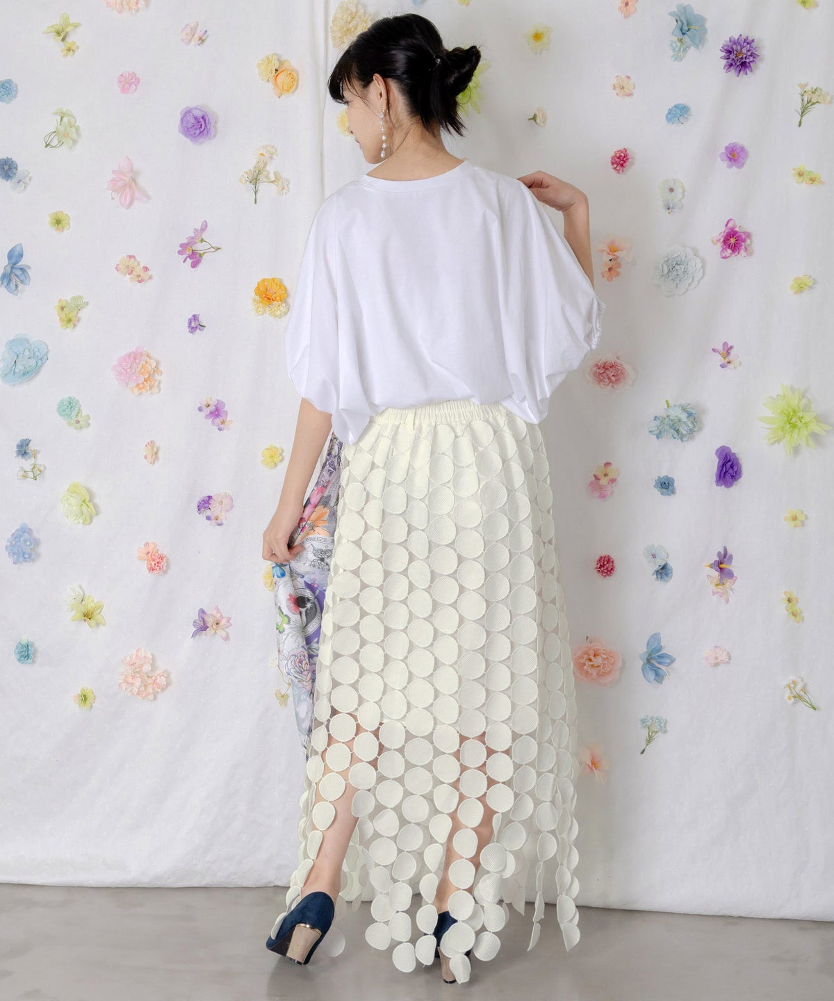 巻きスカート付き サークルレーススカート-6