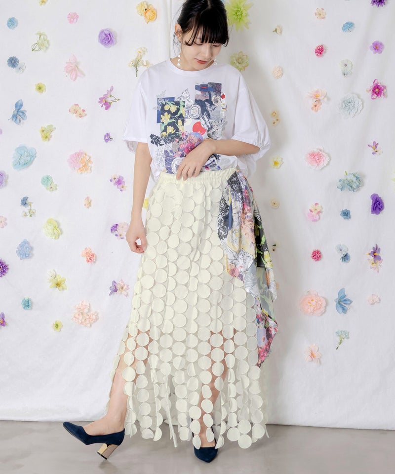 巻きスカート付き サークルレーススカート-7