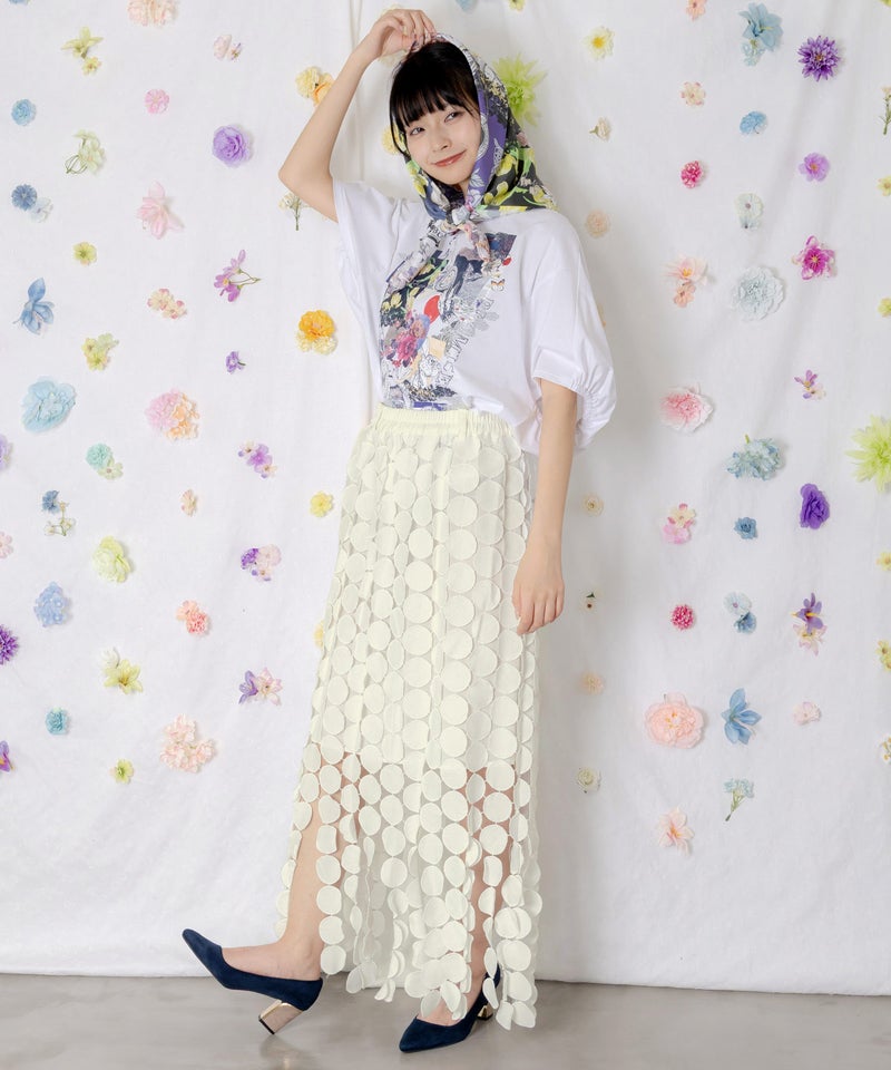 巻きスカート付き サークルレーススカート-9