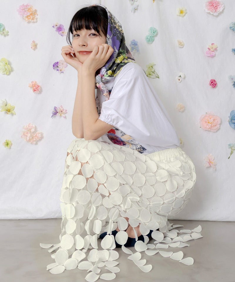 巻きスカート付き サークルレーススカート-11