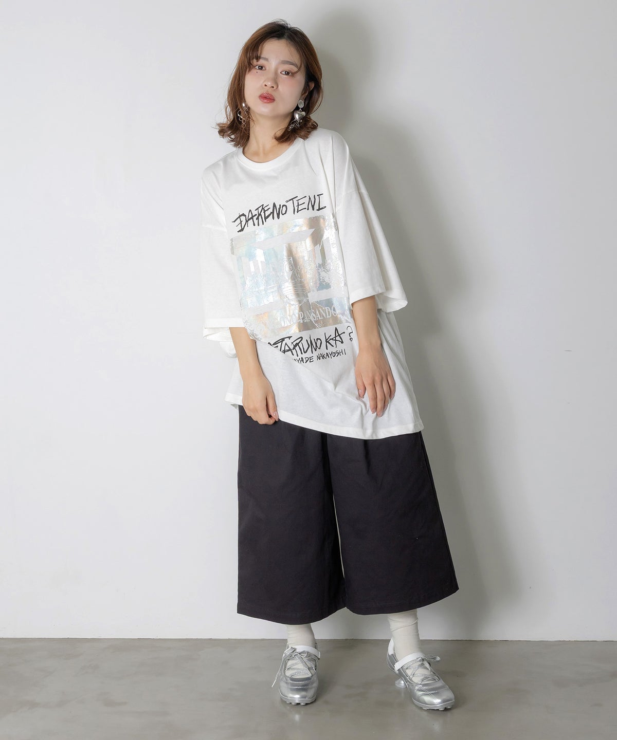 最後のパンサンド 箔プリント接触冷感Tシャツ-2