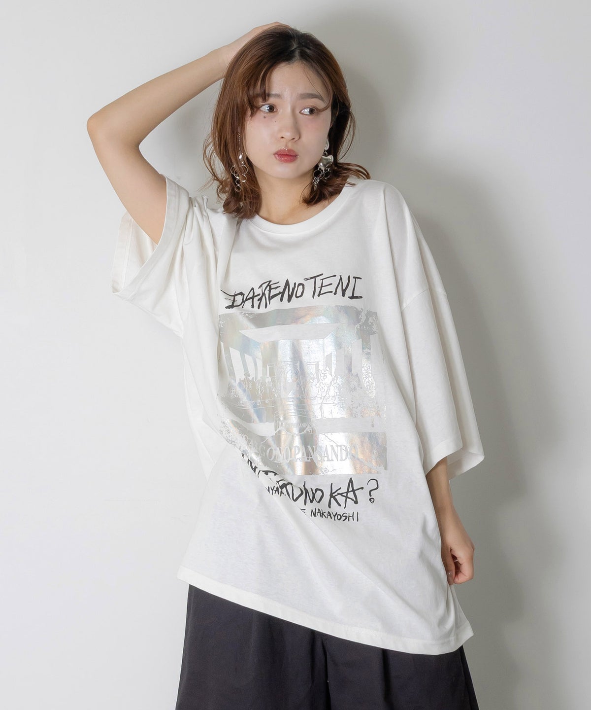 最後のパンサンド 箔プリント接触冷感Tシャツ-3