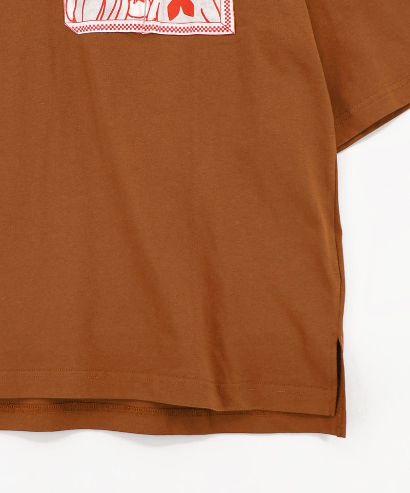 ポケットギミック付き ピザ屋ネコ＆クマ柄Tシャツ-22