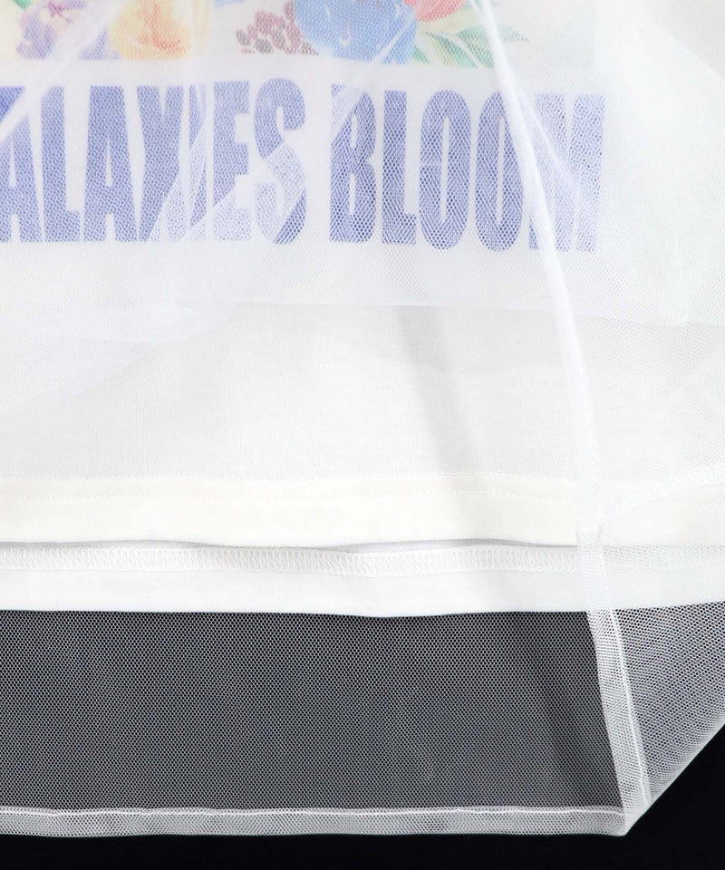 ネコ宇宙柄 チュール重ねTシャツ-13