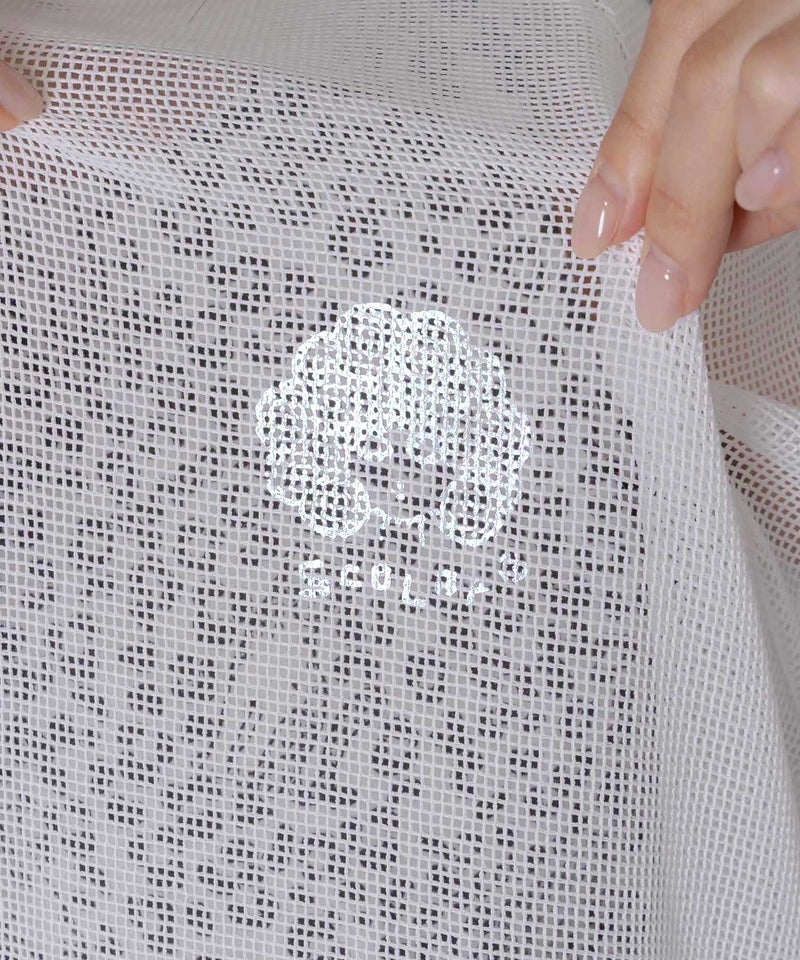 メッシュ×花柄レース 異素材Tシャツ-8