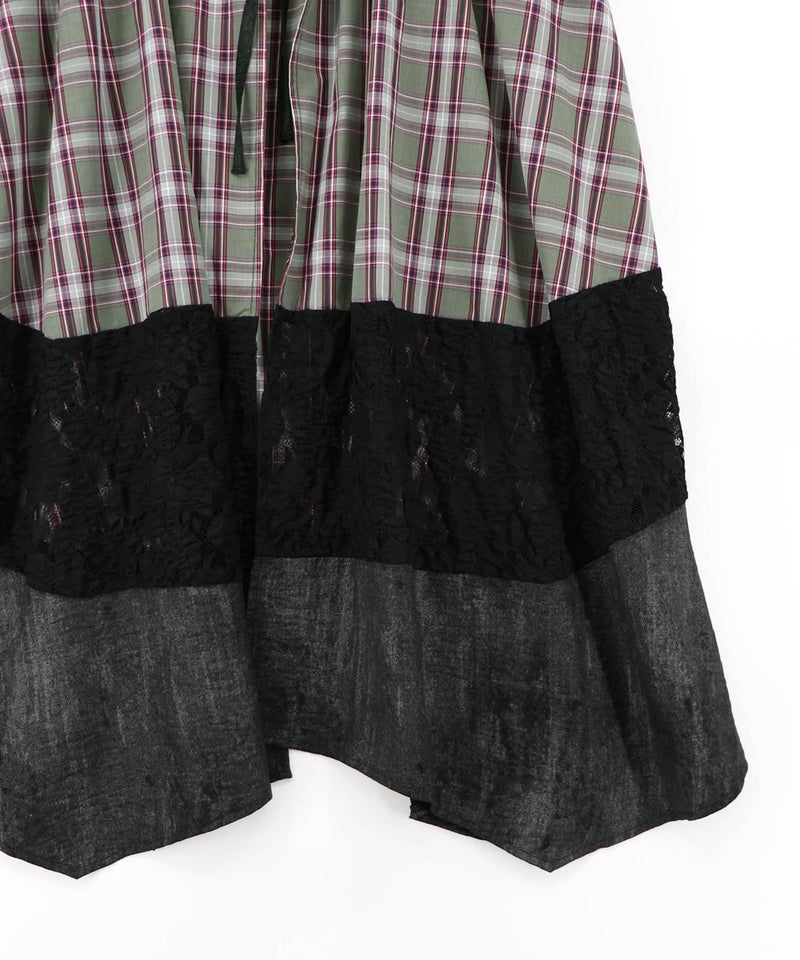 ストライプorチェック パンダ刺繍キャミワンピース-27