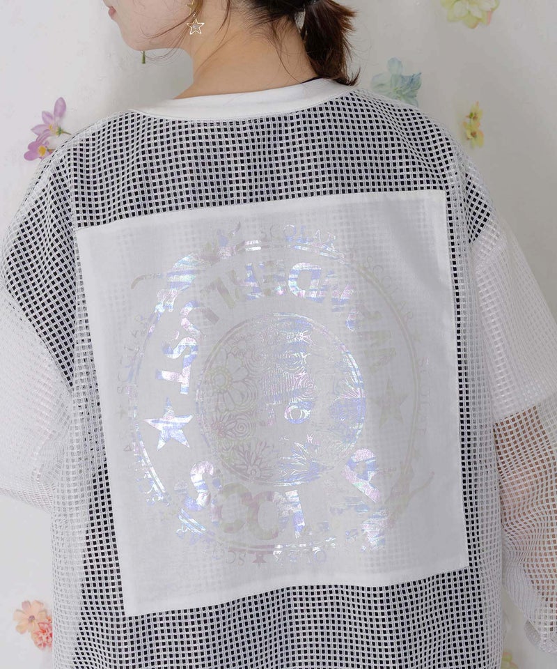 アップリケ付きメッシュレースシアーブルゾン-11