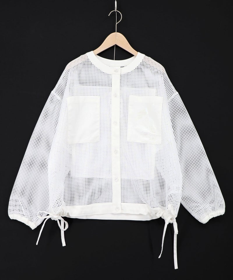 アップリケ付きメッシュレースシアーブルゾン-12