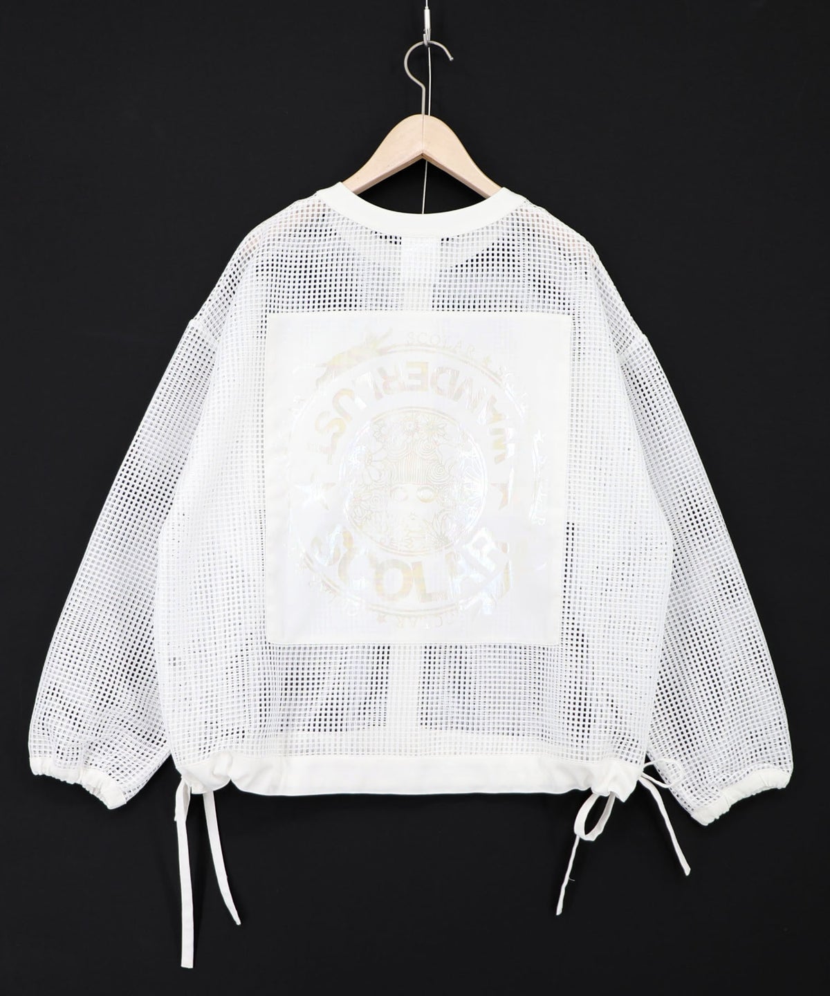 アップリケ付きメッシュレースシアーブルゾン-13