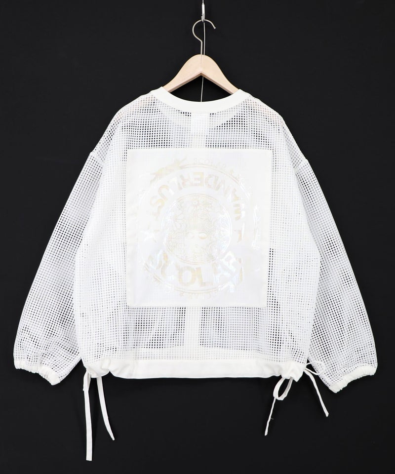 アップリケ付きメッシュレースシアーブルゾン-13