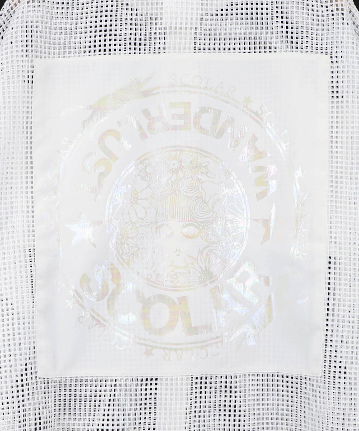 アップリケ付きメッシュレースシアーブルゾン-14