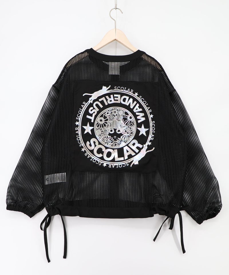 アップリケ付きメッシュレースシアーブルゾン-16