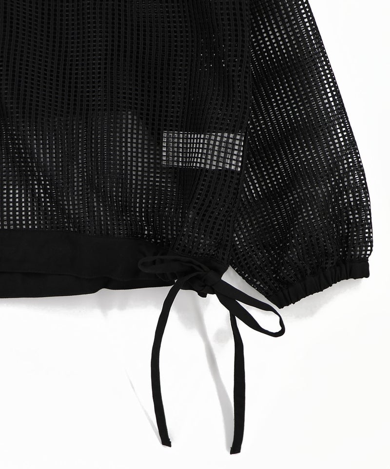 アップリケ付きメッシュレースシアーブルゾン-21