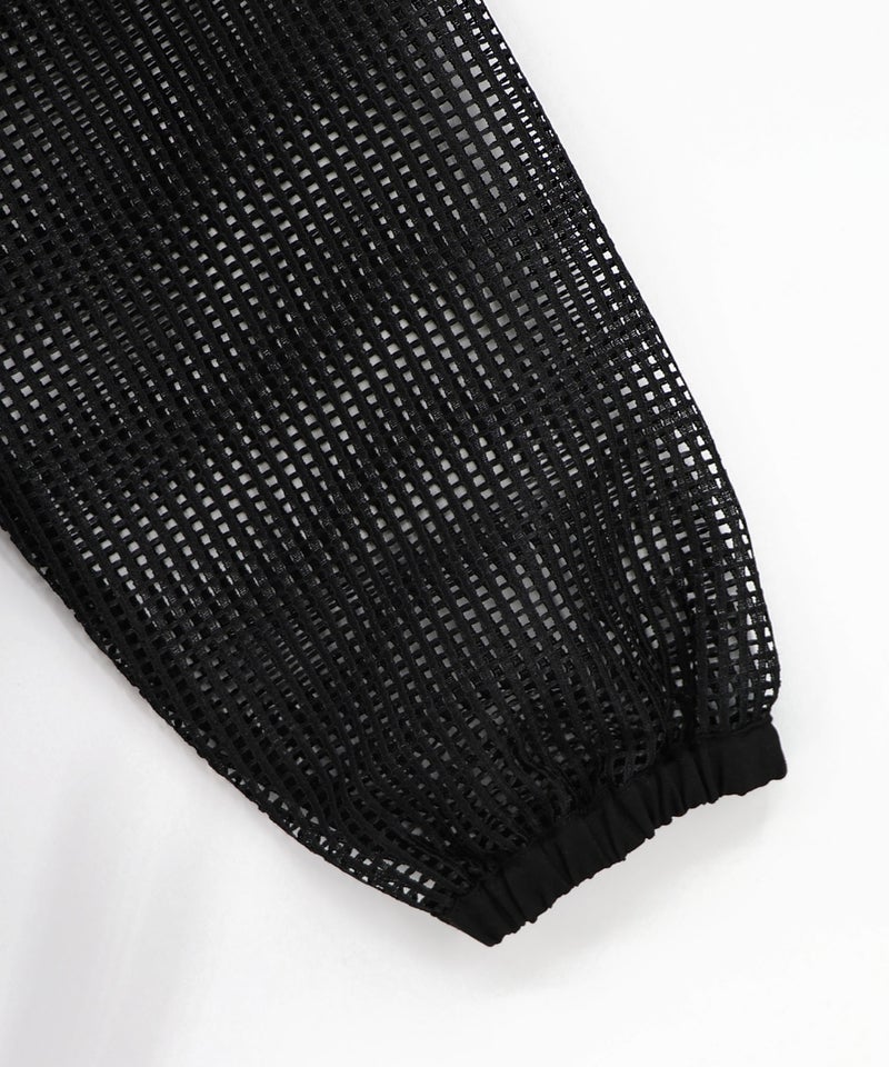 アップリケ付きメッシュレースシアーブルゾン-22