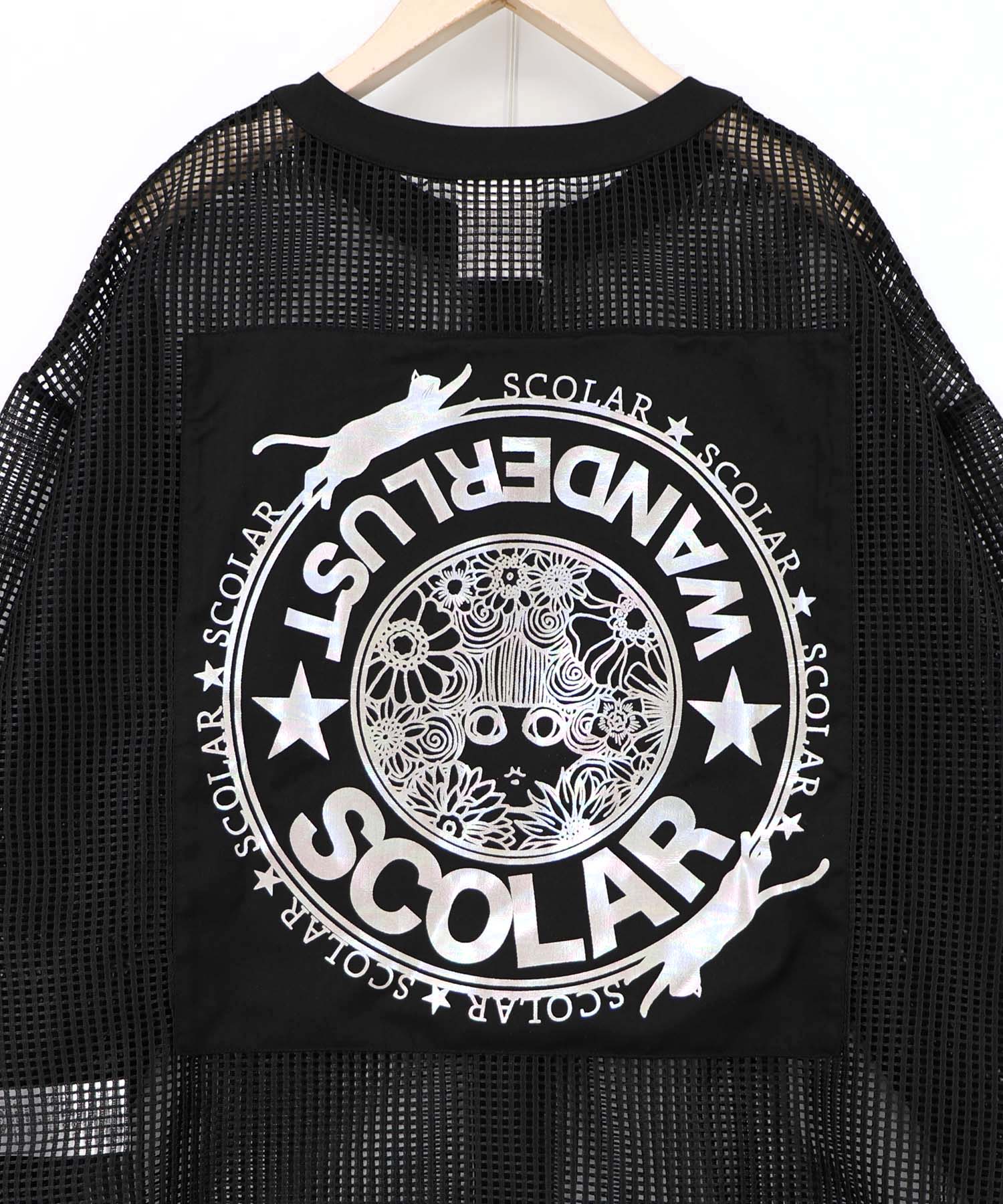 シアーメッシュリバーシブルブルゾンRisleyオフ 162616：アップリケ付きメッシュレースシアーブルゾンの通販-ScoLar
