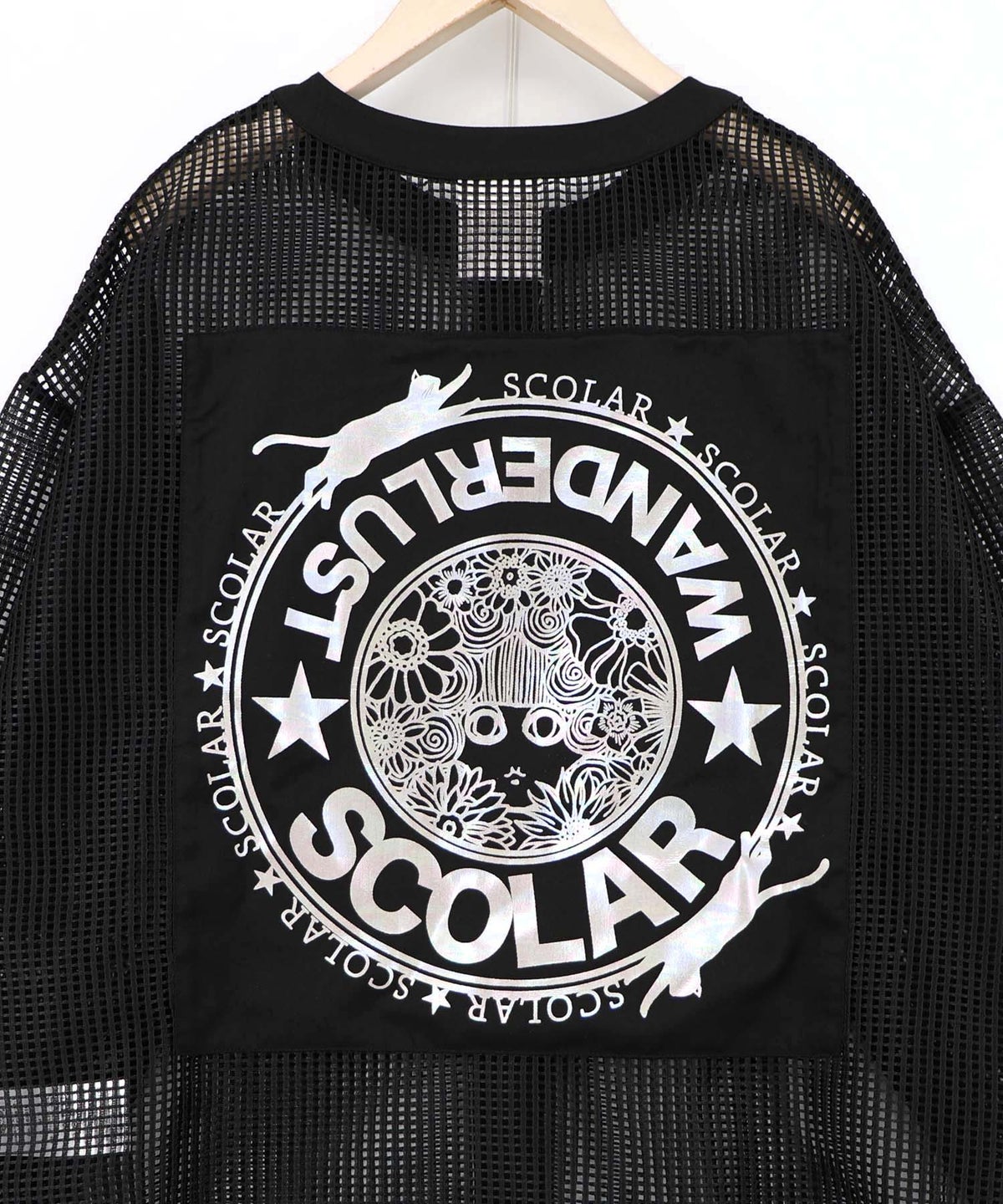 アップリケ付きメッシュレースシアーブルゾン-23