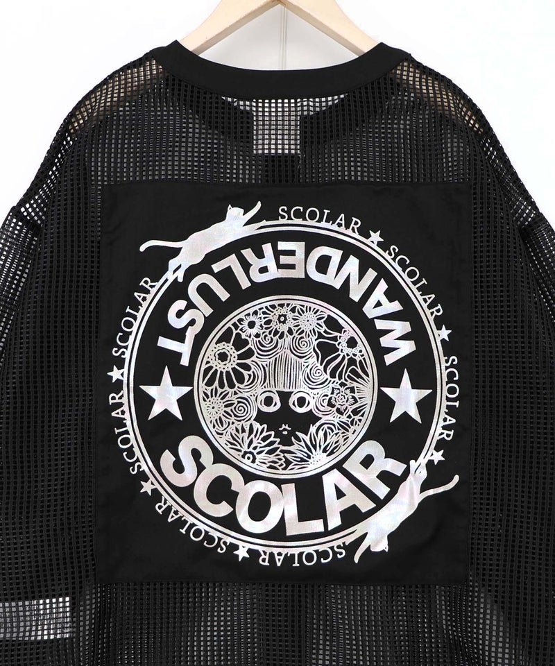 アップリケ付きメッシュレースシアーブルゾン-23