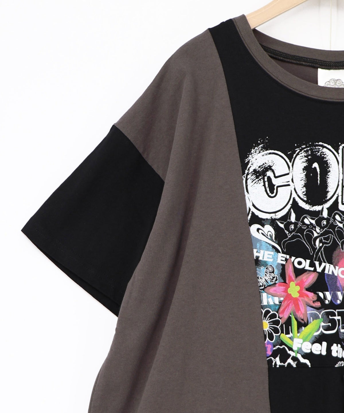 取り外し可能サコッシュ付き ポップ柄配色ワンピース-23