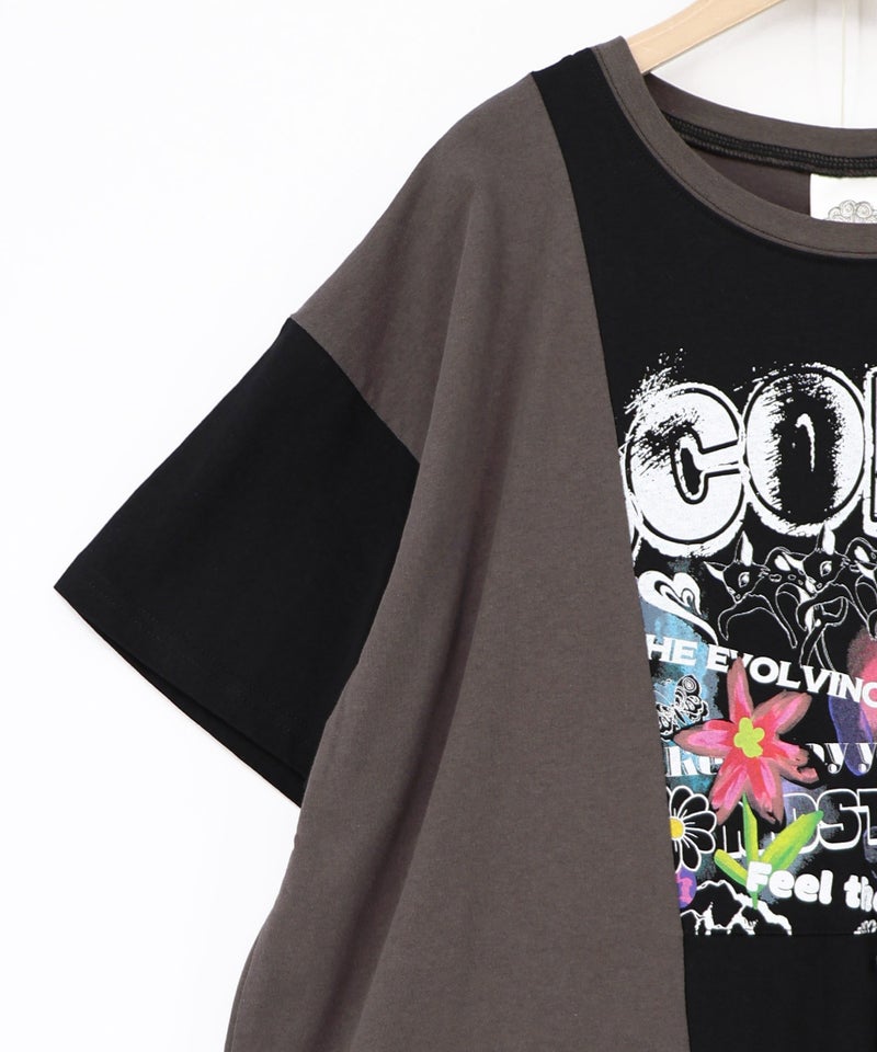 取り外し可能サコッシュ付き ポップ柄配色ワンピース-23