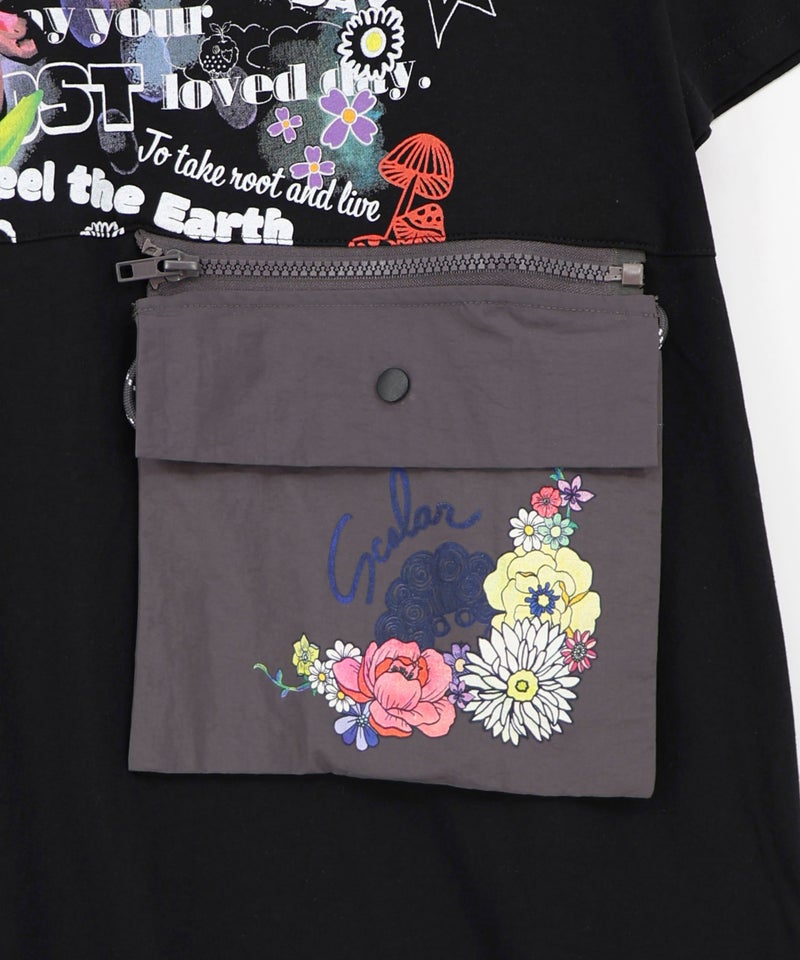 取り外し可能サコッシュ付き ポップ柄配色ワンピース-26