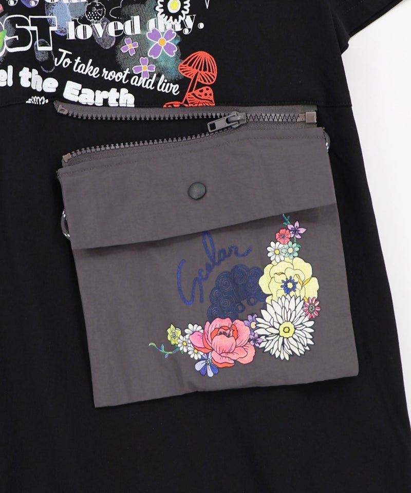 取り外し可能サコッシュ付き ポップ柄配色ワンピース-27