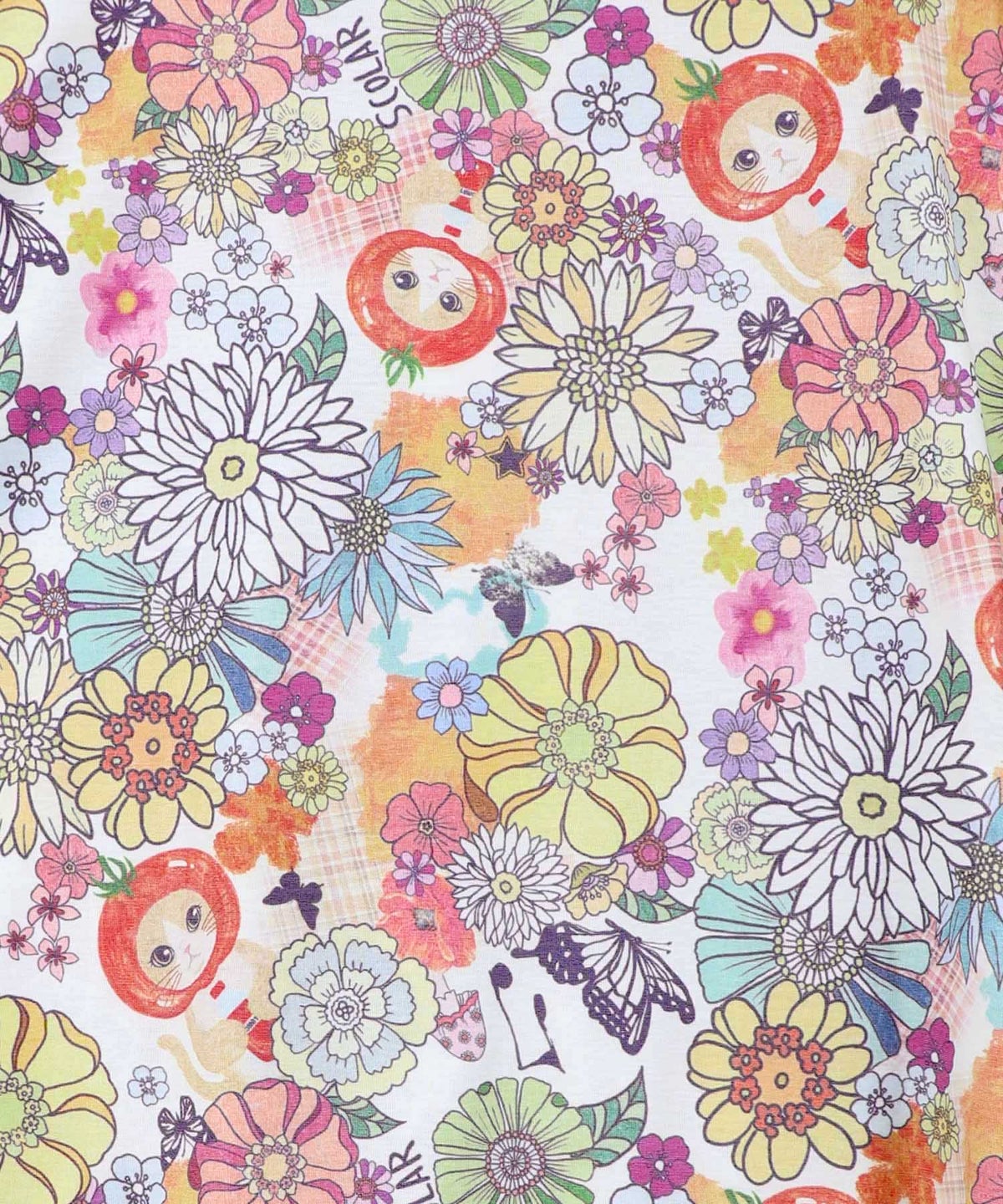 トマトにゃんこ×花柄 接触冷感パーカー-15