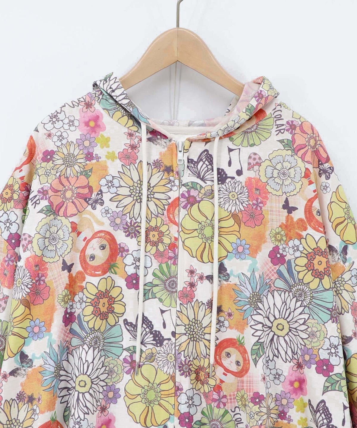 トマトにゃんこ×花柄 接触冷感パーカー-18